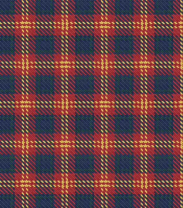A woven navy, green and red tartan